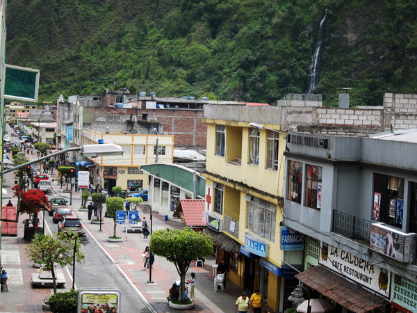 Main Street in Banos Ecuador