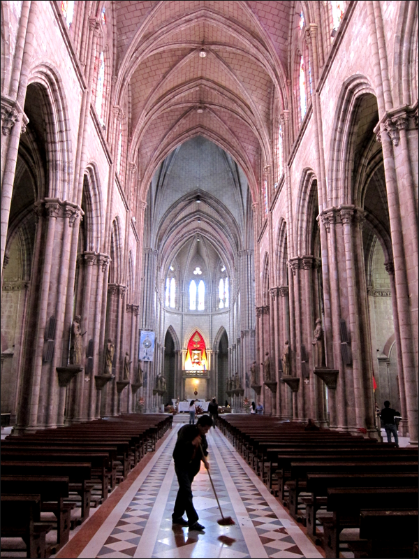 Inside La Basilica de Quito in Quito, Ecuador
