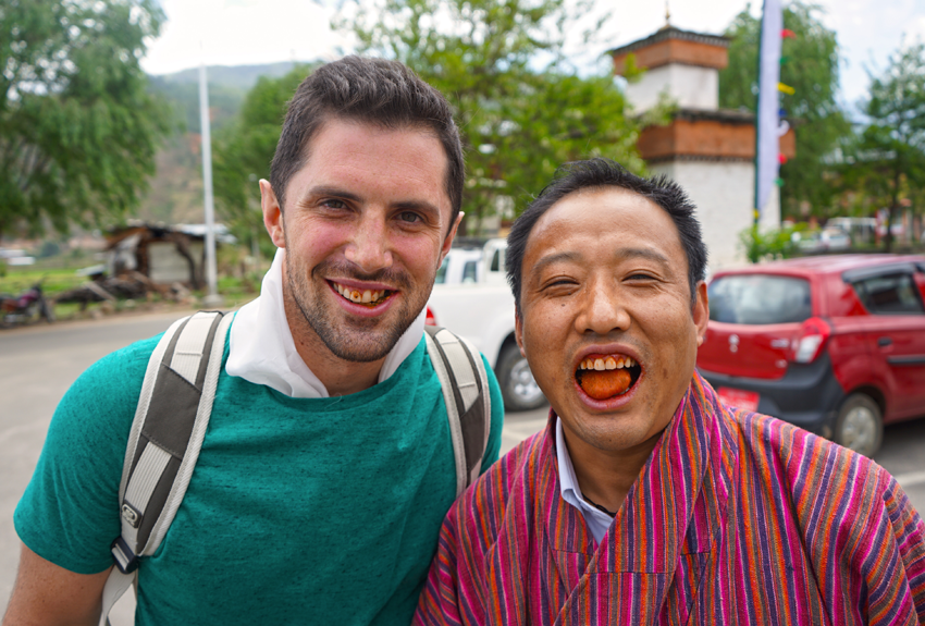 Chewing Doma in Bhutan