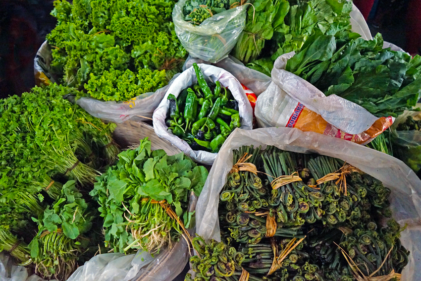 Capital of Bhutan - Thimphu Public Market Greens