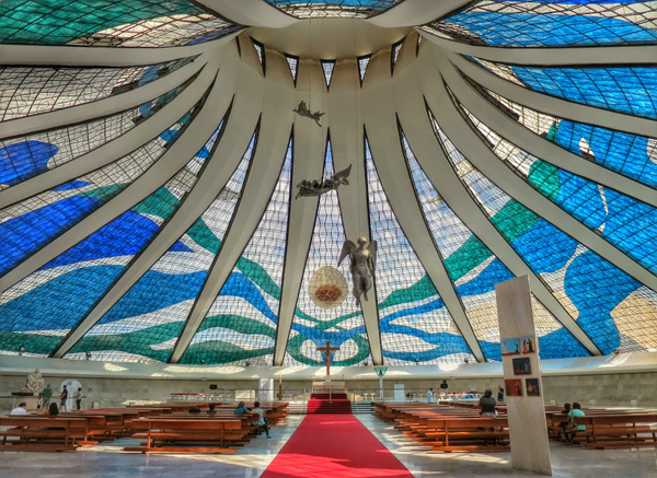 Inside the Cathedral of Brasilia