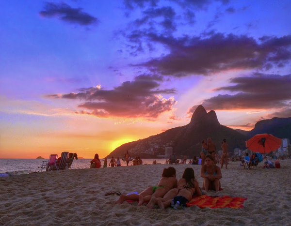 Ipanema Beach Sunset Rio de Janeiro Brazil