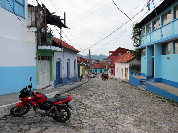 The streets of Flores, Guatemala before everyone wakes up