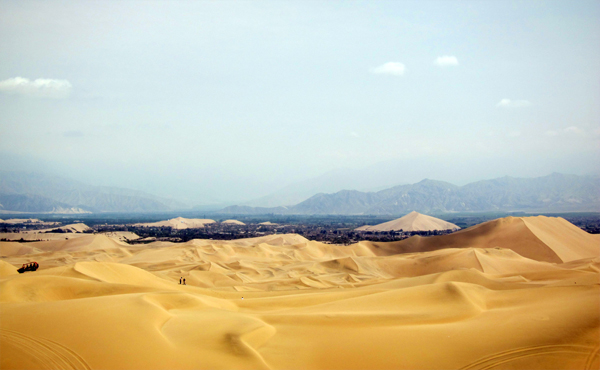 The sand dunes in Huacachina Peru