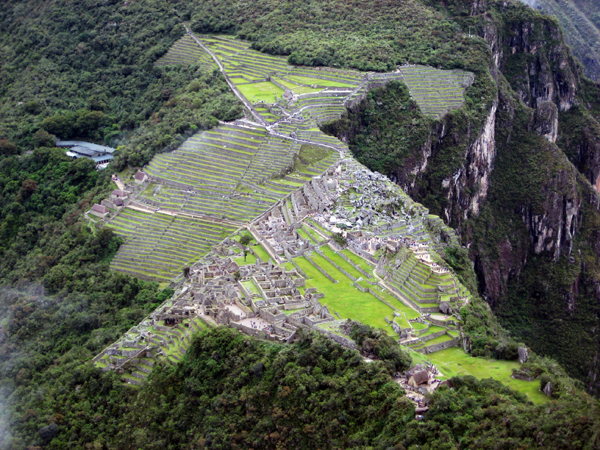 The view of Machu Picchu from Huayna Picchu (waynapicchu) mountain