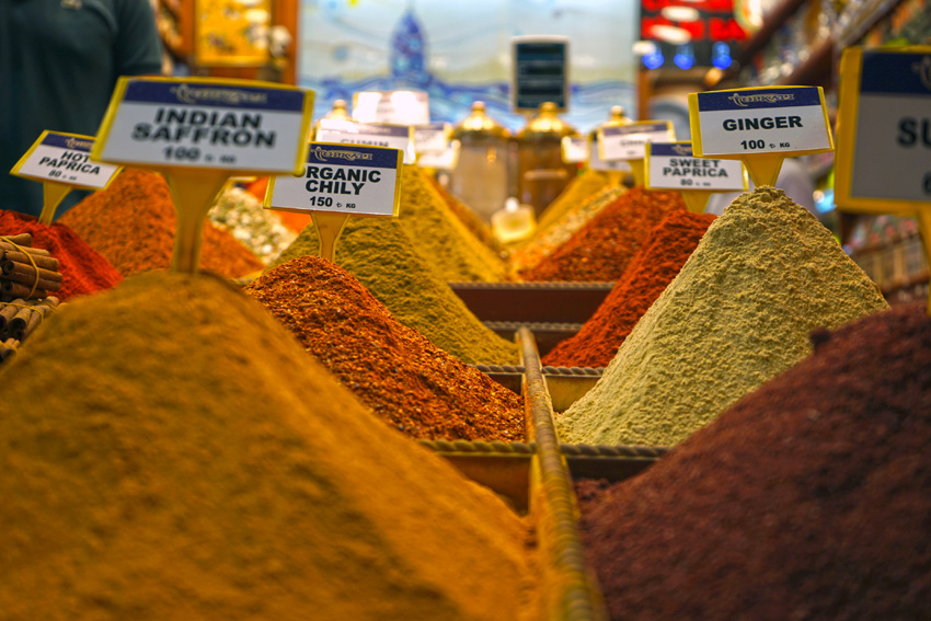 Spices at the Spice Bazaar in Istanbul