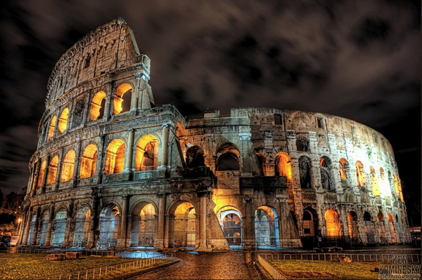 Beautiful HDR photo via Ken Kaminesky of the Coliseum in Rome, Italy