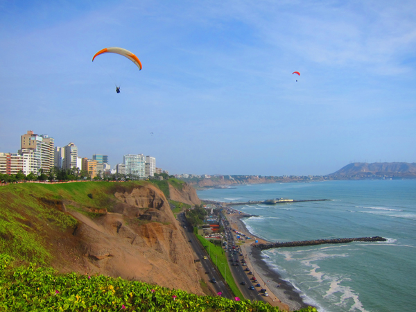 The Miraflores Coastline in Lima Peru