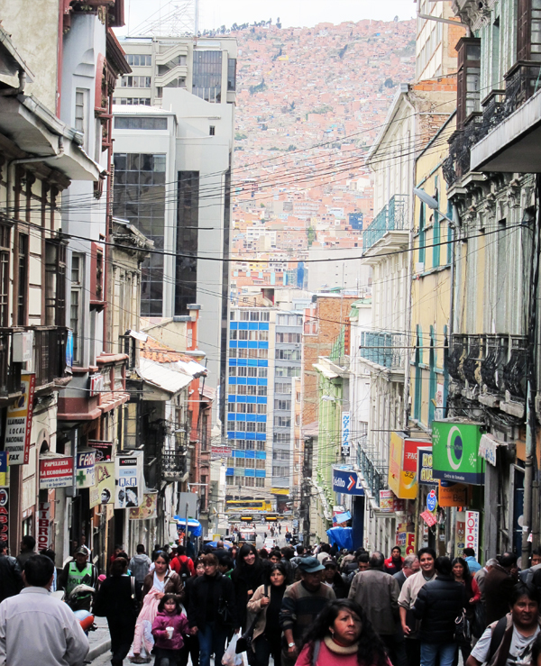 The streets of La Paz, Bolivia