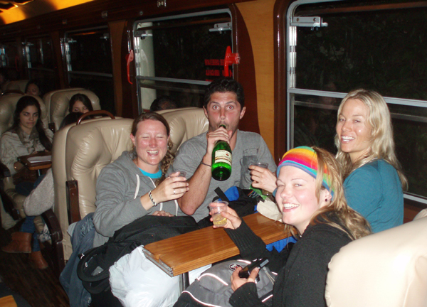 The train from Aguas Calientes to Cusco after Machu Picchu