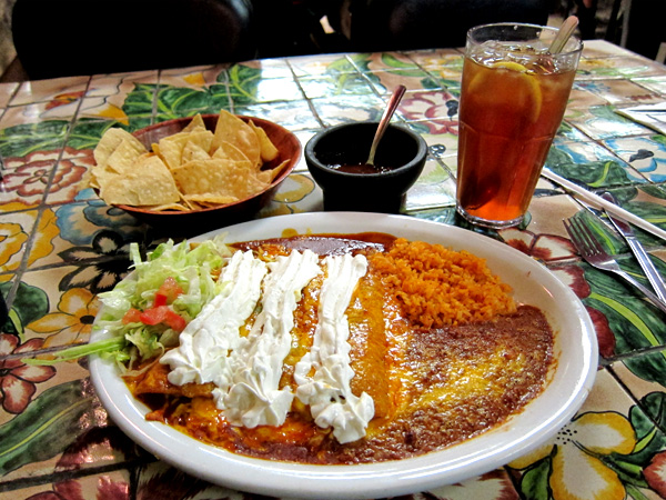 Tucson Mexican Restaurants - Chicken Enchiladas at Rosa's