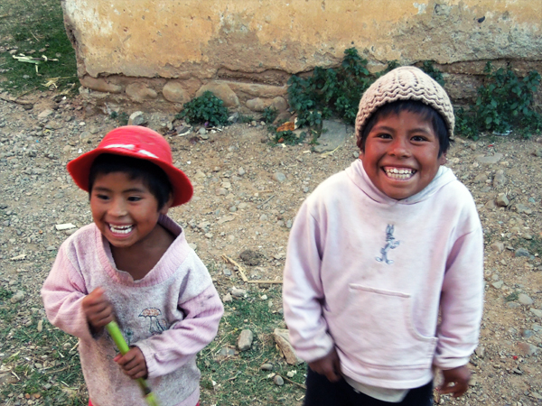 Girls smiling in Morado K'asa Bolivia