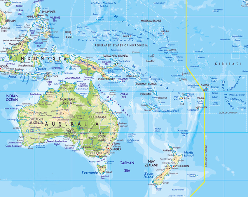 Australia and Oceania Map