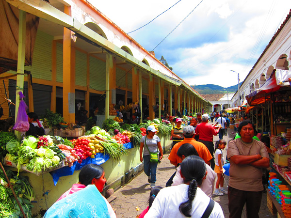 Otavalo Market in Otavalo Ecuador - Fruits and Vegetable Alley