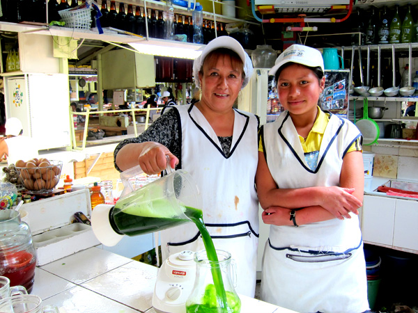 Otavalo Market in Otavalo Ecuador - Alfalfa Juice