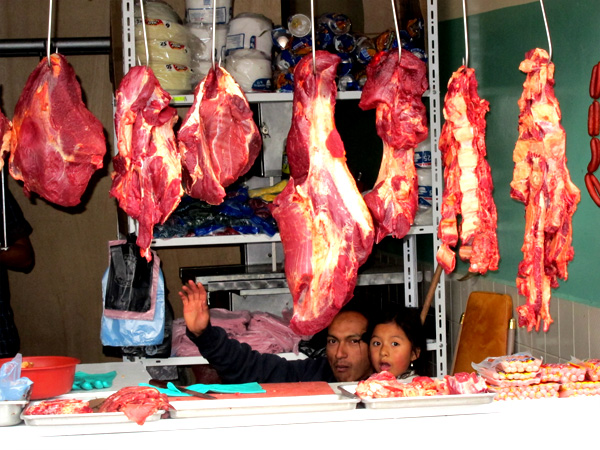 Otavalo Market in Otavalo Ecuador - Meat Wave