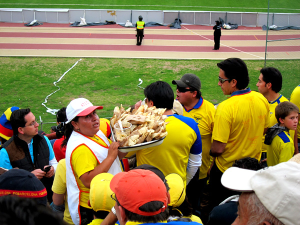 Food Vendors at the Ecuador vs Venezuela World Cup Qualifier Football Match in Quito Ecuador 