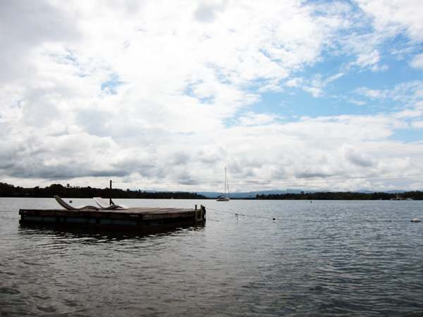 The best way to enjoy Rio Dulce -  Floating dock outside the Tortugal Marina Hotel