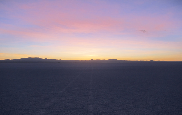 Sunrise on the World's Largest Salt Flats in Salar de Uyuni Bolivia