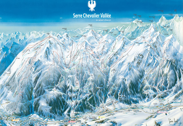Top Places to Ski in France - Serre Chevalier Trail Map