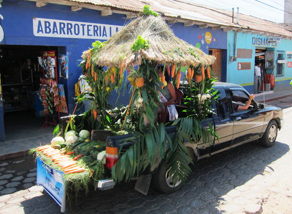 An awesome parade float during the celebration of A Day in downtown Solola, Guatemala