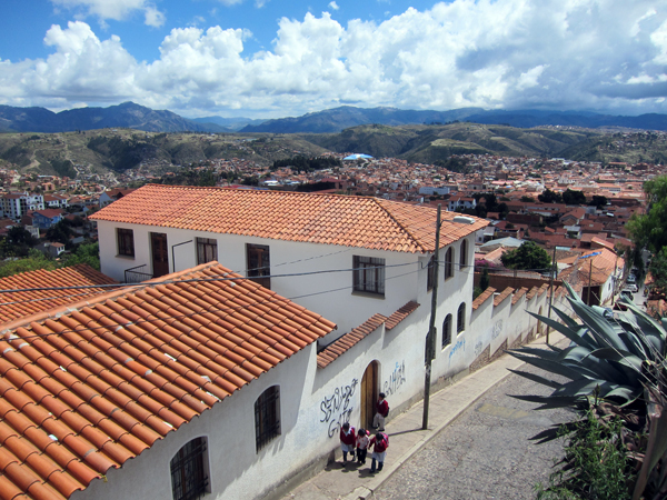 View of the streets of Sucre, Bolivia from the Mirador