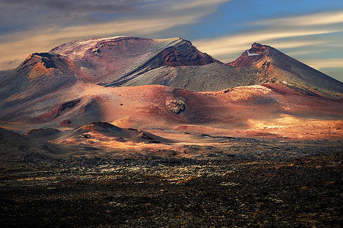 Volcanos at The National Park of Timanfaya in Lanzorte