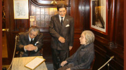 Famous wax figures at Cafe Tortoni in Buenos Aires, Argentina